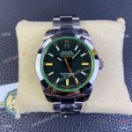 GS Factory Rolex Milgauss Black Dial Green Crystal Stainless Steel Watch Super Clone